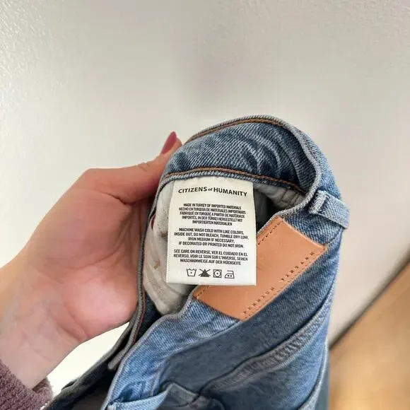 Citizens of Humanity Premium Vintage Harlow Crop Jeans Frayed Hem Light Wash 26 - Picture 14 of 16